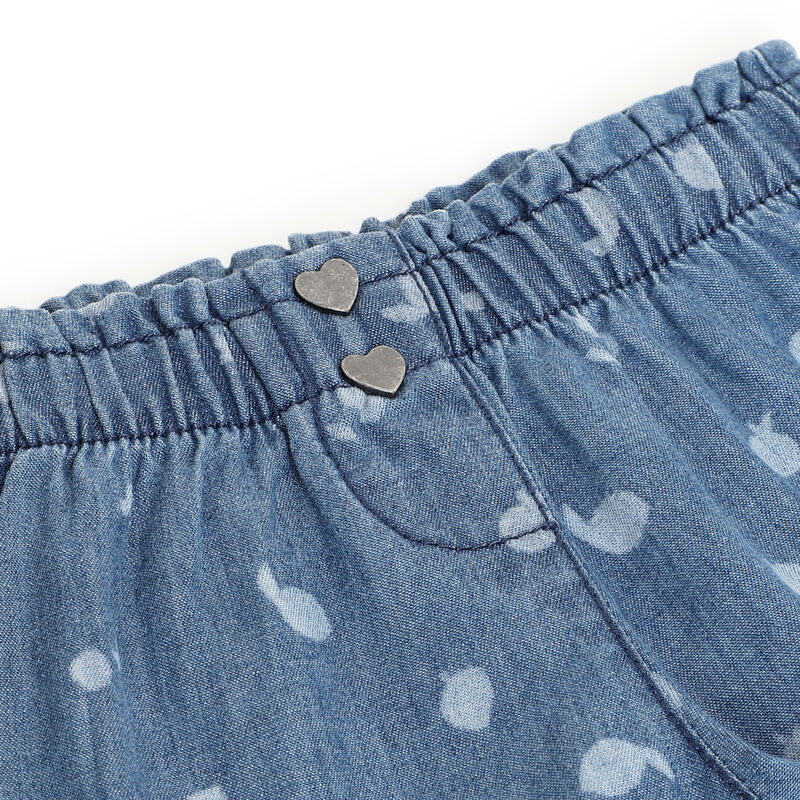 Girls Medium Blue Printed Shorts image number null
